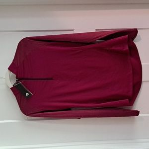 NWT Women's UV Primegreen Long Sleeve Polo Shirt (Berry) - adidas